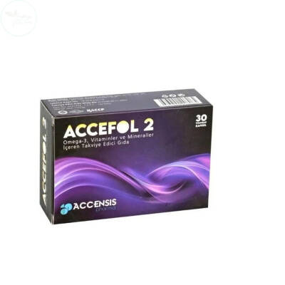 Accensis Pharma Accefol 2 Omega3 Folik Asit 30 Kapsül - 1
