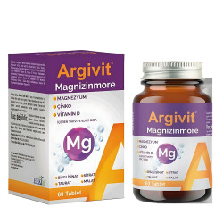 Argivit Magnizinmore Magnezyum Çinko ve Vitamin D İçeren Takviye Edici Gıda 60 Tablet - Argivit 