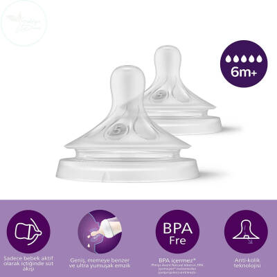 Avent Natural Response Biberon Emziği 5 Numara 6+ Ay 2'li - 1