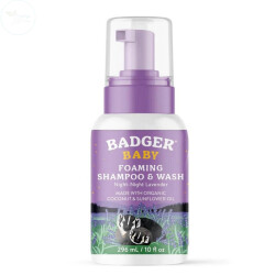 Badger Organik Bebek Gece Köpük Saç ve Vücut Şampuanı 296 ml - Badger