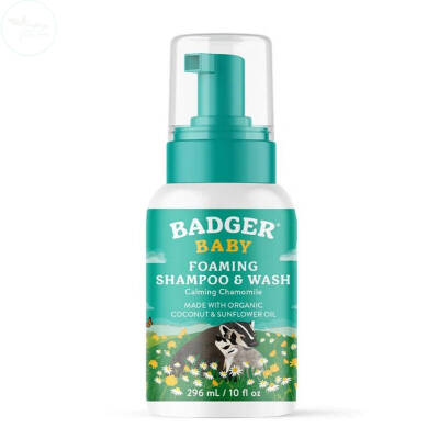 Badger Organik Bebek Köpük Saç ve Vücut Şampuanı 296 ml - 1