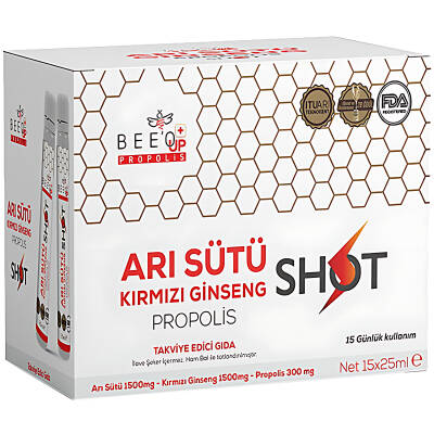 Bee'o Up Arı Sütü Kırmızı Ginseng Propolis Shot 15*25 Ml - 1