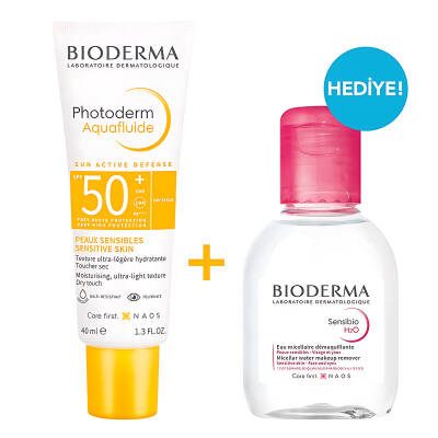 Bioderma Photoderm Aquafluid SPF50+ 40 ml Sensibio H20 100 ml HEDİYE - 1