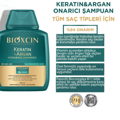 Bioxcin Keratin ve Argan Onarıcı Şampuan 300 ml - 3