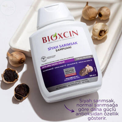 Bioxcin Saç Dökülmesine Karşı Siyah Sarımsak Şampuanı 300 ml | 3 al 2 öde - 6