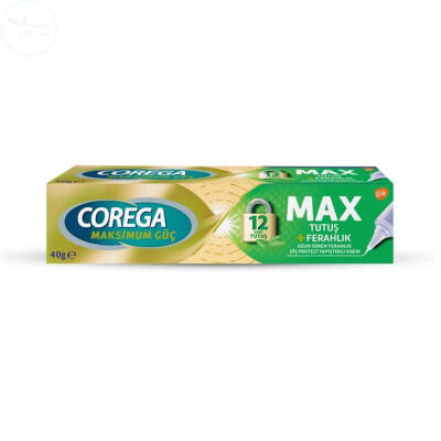 Corega Max Tutuş Ferahlık Diş Protezi Yapıştırıcı Krem 40 gr - 1