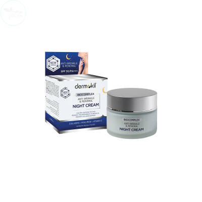 Dermokil Collagen+Biocomplex Kırışık Karşıtı Gece Kremi SPF30 50ml - 1