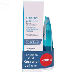 Ducray Keracnyl Glycolic+ Cream 30 ml + Keracnyl Jel 40ml Hediye - Ducray