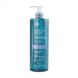 Ducray Keracnyl Yağlı ve Düzensiz Ciltler için Temizleme Jeli 400 ml + Cilt Temizleme Fırçası Hediye - 2