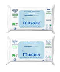 Mustela Parfümsüz Kompost Islak Mendil 60 Adet 2'li Paket - Mustela