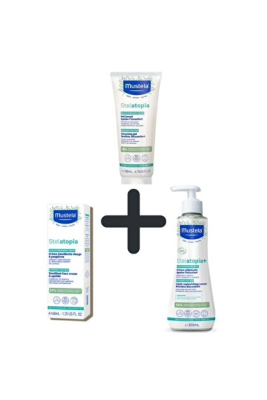 Mustela Stelatopia Bakım Seti Çantalı - Şampuan 200 ml + Lipit Yenileyici Krem 300 ml + Emolyent Yüz Kremi 40 ml - 2