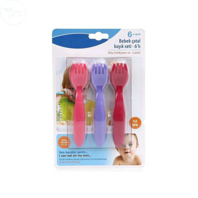 Mycey Bebek Çatal Kaşık Seti 6'lı Erkek - 1