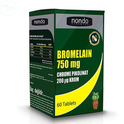 Nondo Vitamins Bromelain 750 mg Takviye Edici Gıda 60 Tablet - 1