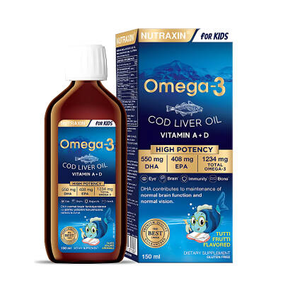 Nutraxin For Kids Omega-3 Balık Yağı Takviye Edici Gıda 150 ml - 1