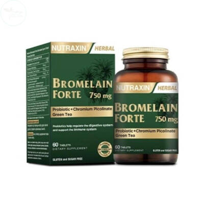 Nutraxin Herbal Bromelain Forte Takviye Edici Gıda 60 Tablet - 1
