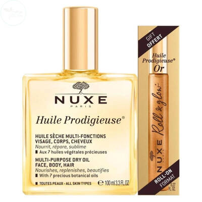 NUXE Huile Prodigieuse Çok amaçlı kuru yağ (Roll glow hediyeli) 100 ml - 1