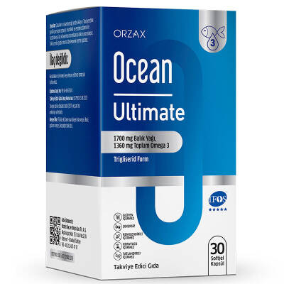 Orzax Ocean Ultimate Balık Yağı 1700 mg 30 Softjel Kapsül - 1