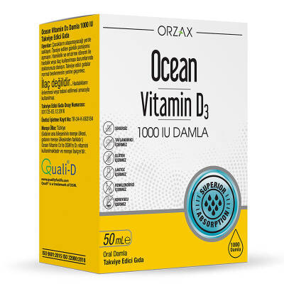 Orzax Ocean Vitamin D3 1000 IU 50 ml Damla - 1