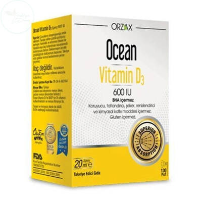 Orzax Ocean Vitamin D3 600 IU Sprey 20ml - 1
