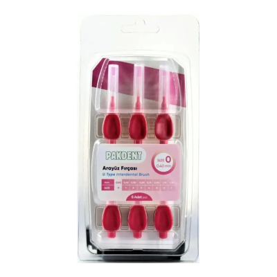 Pakdent Arayüz Fırçası Pembe 0,40 mm 6 Adet - 1