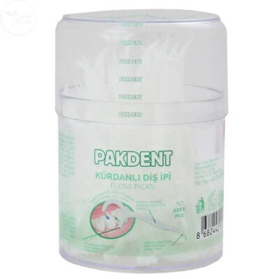 Pakdent Kürdanlı Diş İpi Silindir Kutu 50 Adet - 1