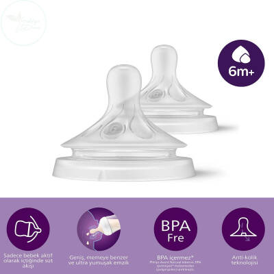 Phılıps Avent Doğal Tepkili 2'li Biberon Emziği 6 Numara, 6+ Ay - 1