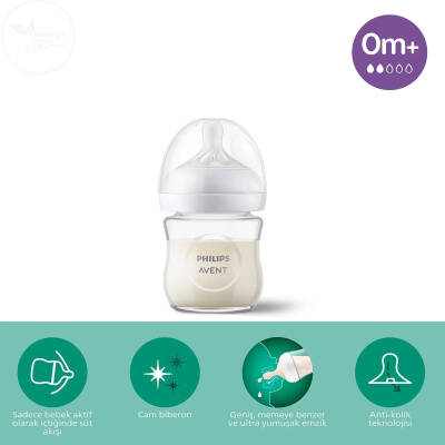  Phılıps Avent Doğal Tepkili Cam Biberon 120ml 0+Ay  - 1