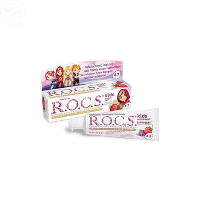 ROCS Kids 4-7 Yaş Meyveli Çocuk Diş Macunu 35ml (Ahududulu-Çilekli) - 1