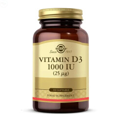 Solgar Vitamin D3 1000 IU (25 µg) 100 Yumuşak Jelatin Kapsül - Solgar