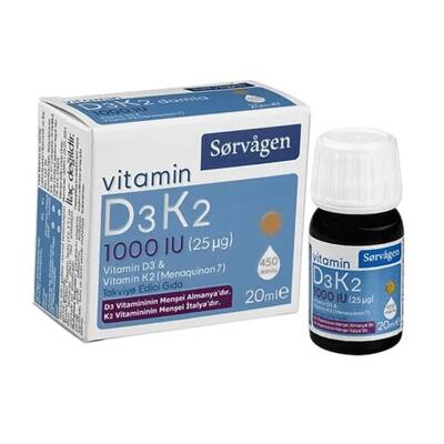 Sorvagen D3K2 Damla 1000 IU 20 ml - 1