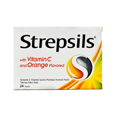 Strepsils Herbal C Vitaminli Portakal Aromalı Pastil Takviye Edici Gıda 24 Adet - 1