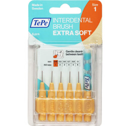 Tepe T201 Extra Soft Arayüz Fırçası 0,45 mm Size 1 - Sarı - TePe