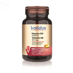 Validus Vitamin D3 + K2 180 Kapsül - Validus