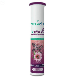 Velavit V-Effer D3 with L-Cysteine 20 Efervesan Tablet - Velavit