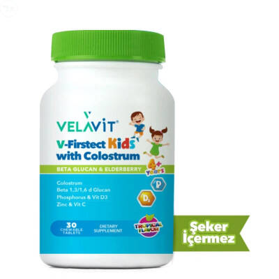 Velavit V-Firstect Kids with Colostrum Takviye Edici Gıda 30 Kapsül - 1