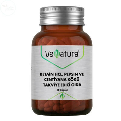 VeNatura Betain HCL, Pepsin ve Centiyana Kökü Takviye Edici Gıda 90 Kapsül - 1