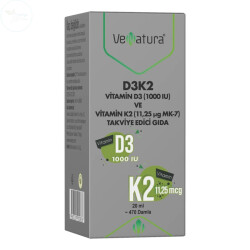 VeNatura D3K2 (11,25 mcg) Takviye Edici Gıda 20 ml - VeNatura 