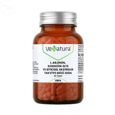 Venatura L-Arjinin Koenzim Q10 ve Bitkisel Ekstreler Takviye Edici Gıda 60 Tablet - 1