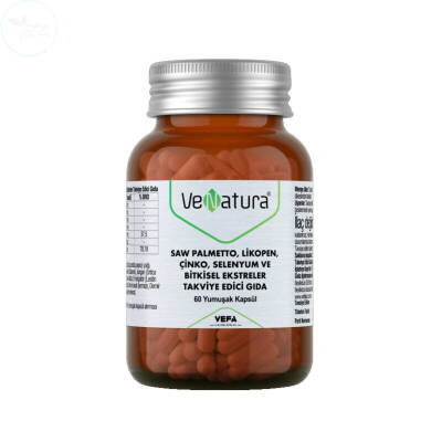 VeNatura Saw Palmetto, Likopen, Çinko, Selenyum ve Bitkisel Ekstreler 60 Kapsül - 1