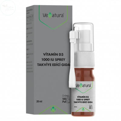 VeNatura Vitamin D3 1000 IU Sprey Takviye Edici Gıda 20 ml - 1