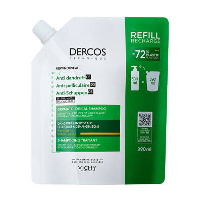 Vichy Dercos Anti Dandruff Kepek Karşıtı Şampuan 390ml - Kuru Saçlar - Refill - 1