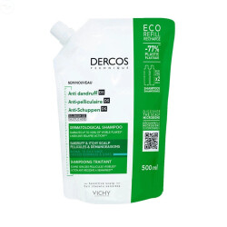 Vichy Dercos Anti Dandruff Kepek Karşıtı Şampuan 500 ml - Normal ve Yağlı Saçlar ( Yeniden Dolum Paketi ) Refill - Vichy