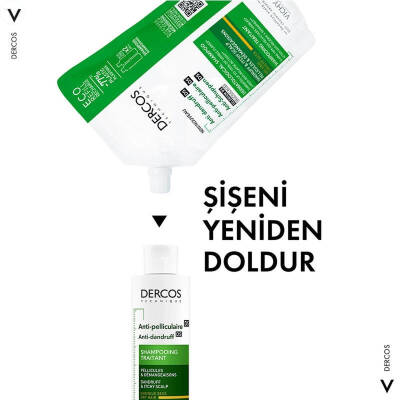 Vichy Dercos Anti Dandruff Kepek Karşıtı Şampuan 500ml - Kuru Saçlar ( Yeniden Dolum Paketi ) Refill - 2