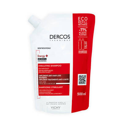 Vichy Dercos Energising Saç Dökülmesine Karşı Şampuan 500 ml ( Yeniden Dolum Paketi ) Refill - 1