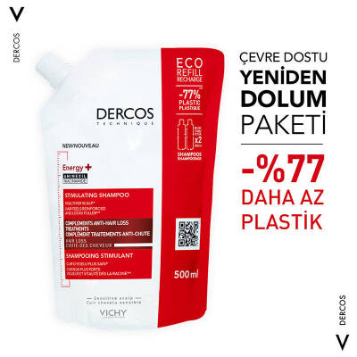 Vichy Dercos Energising Saç Dökülmesine Karşı Şampuan 500 ml ( Yeniden Dolum Paketi ) Refill - 4