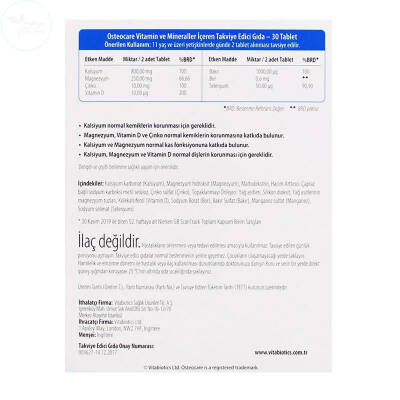 Vitabiotics Osteocare Original Calcium 30 Tablets - 2