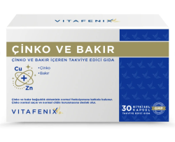 Vitafenix Çinko ve Bakır İçeren Takviye Edici Gıda 30 Bitkisel Kapsül - Vitafenix