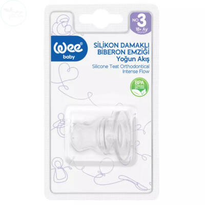 Wee Baby Silikon Damaklı Biberon Emziği Yoğun Akış No:3 - 2