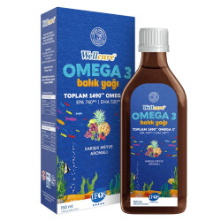 Wellcare Omega 3 Doğal Karışık Meyve Aromalı Balık Yağı 150 ml - Wellcare