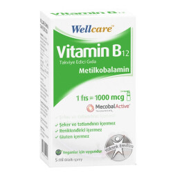 Wellcare Vitamin B12 1000 mcg Takviye Edici Gıda 5 ml - Wellcare